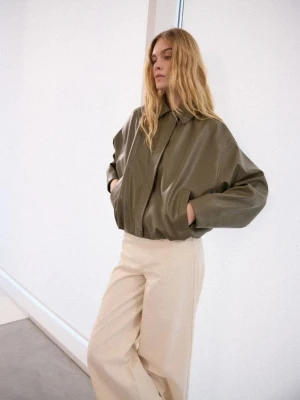 Mohito - Jeansy wide leg - kremowy