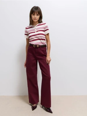 Mohito - Jeansy wide leg - mahoń