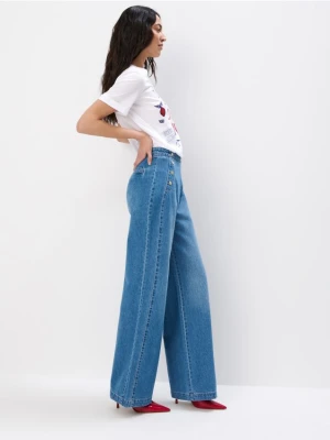 Mohito - Jeansy wide leg - niebieski