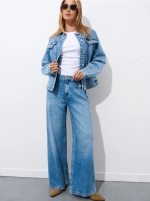 Mohito - Jeansy wide leg - niebieski