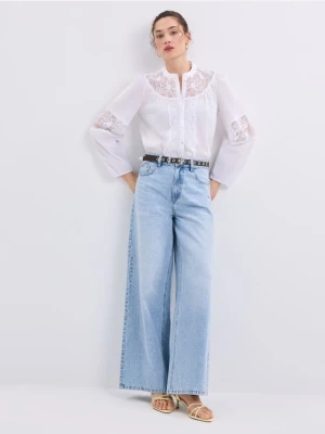 Mohito - Jeansy wide leg - niebieski