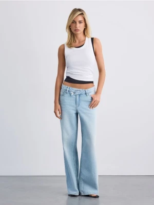 Mohito - Jeansy wide leg - niebieski