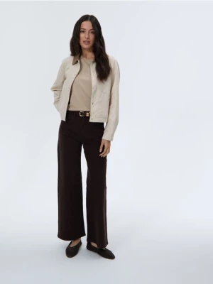 Mohito - Jeansy wide leg petite - ciemnobrązowy