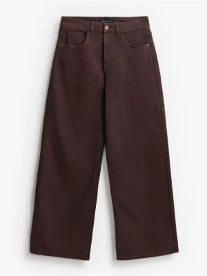 Mohito - Jeansy wide leg petite - ciemnobrązowy