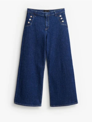 Mohito - Jeansy wide leg petite - granatowy