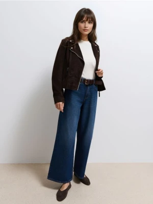 Mohito - Jeansy wide leg petite - granatowy