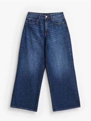 Mohito - Jeansy wide leg petite - granatowy