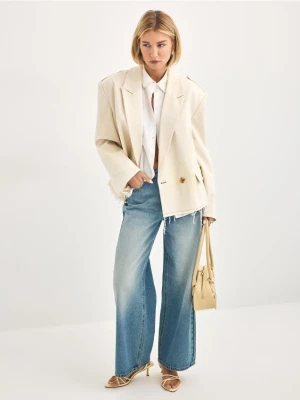 Mohito - Jeansy wide leg petite - granatowy