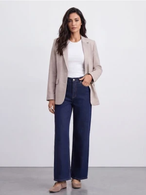 Mohito - Jeansy wide leg petite - granatowy