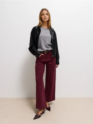 Mohito - Jeansy wide leg petite - mahoń