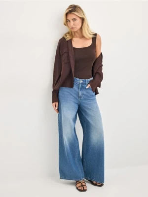 Mohito - Jeansy wide leg petite - niebieski