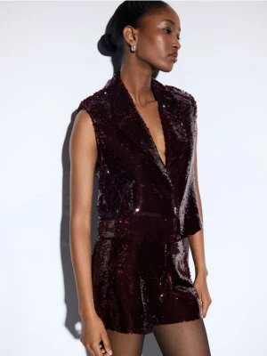 Mohito - Kamizelka z cekinami - kasztanowy