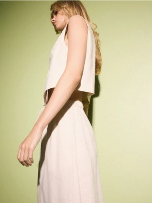 Mohito - Kamizelka z lnu i wiskozy - beżowy