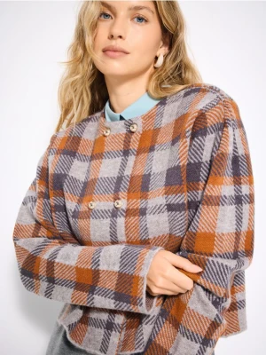 Mohito - Kardigan w kratę - szary