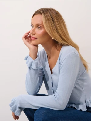 Mohito - Kardigan z bawełny bambusowej - błękitny