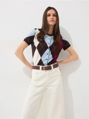 Mohito - Kardigan z krótkim rękawem - brązowy