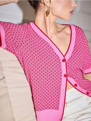 Mohito - Kardigan z krótkim rękawem - mocny różowy