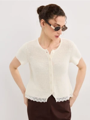 Mohito - Kardigan z krótkimi rękawami - kremowy