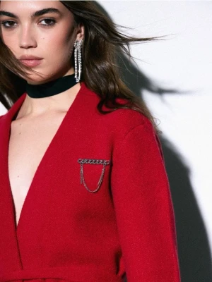 Mohito - Kardigan z wiązaniem - czerwony