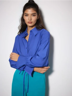 Mohito - Kobaltowa koszula z modalem - niebieski