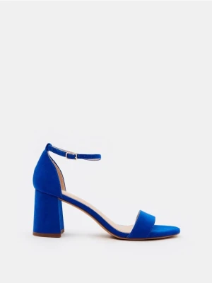 Mohito - Kobaltowe sandały na słupku - niebieski
