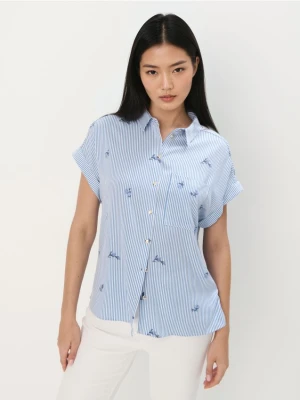 Mohito - Koszula wzorzysta z krótkim rękawem - błękitny