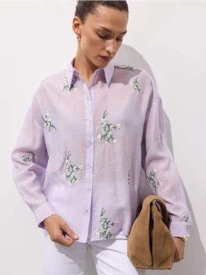 Mohito - Koszula z haftem - lawendowy