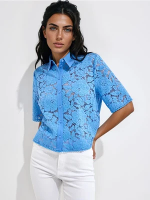 Mohito - Koszula z koronką - błękitny