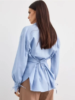 Mohito - Koszula z lnu i wiskozy - błękitny