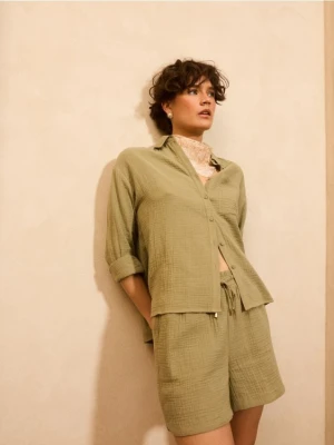 Mohito - Koszula z muślinu - oliwkowy