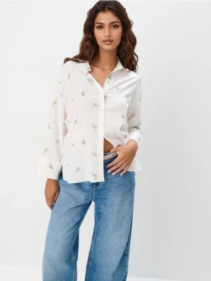 Mohito - Koszula z wiskozy i lnu - biały