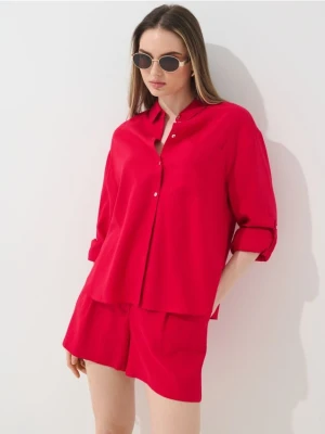 Mohito - Koszula z wiskozy i lnu - koralowy