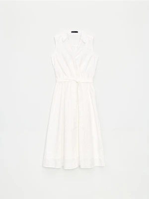 Mohito - Koszulowa biała sukienka midi - biały