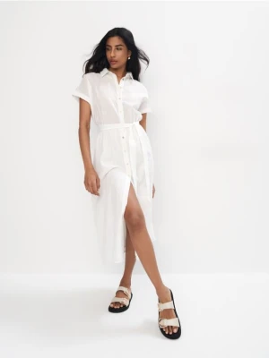 Mohito - Koszulowa sukienka midi - kremowy