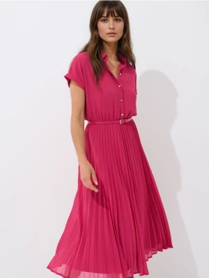 Mohito - Koszulowa sukienka midi - różowy