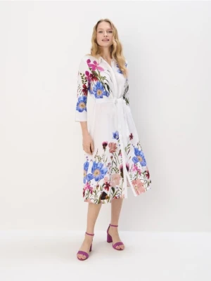 Mohito - Koszulowa sukienka midi z wiskozy - wielobarwny