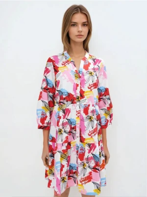 Mohito - Koszulowa sukienka mini z bawełny - biały