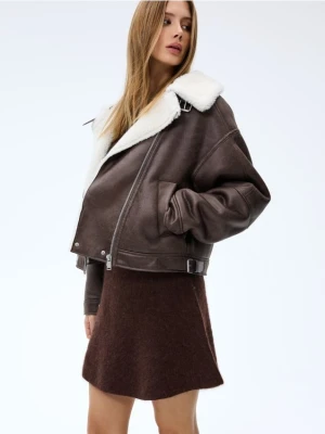 Mohito - Kożuch z futerkiem - brązowy