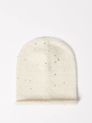 Mohito - Kremowa czapka z cekinami - kremowy