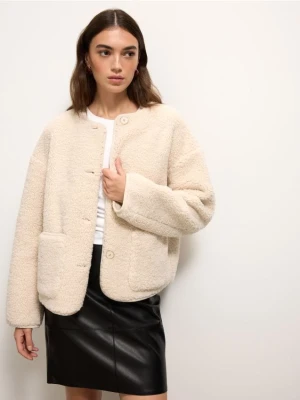 Mohito - Kremowa kurtka typu teddy - beżowy