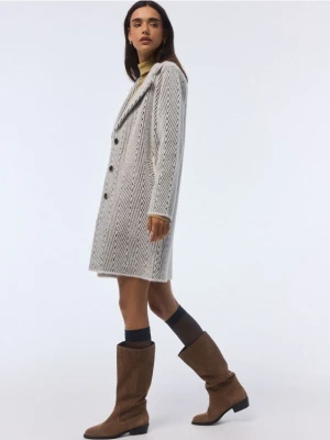 Mohito - Kremowy kardigan oversize - kremowy