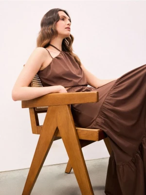 Mohito - Krótki brązowy top - brązowy