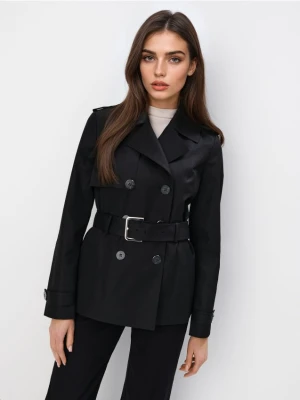 Mohito - Krótki czarny trencz - czarny