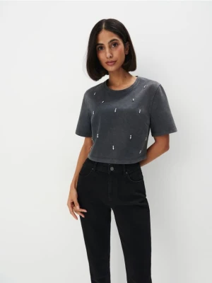 Mohito - Krótki t-shirt - szary