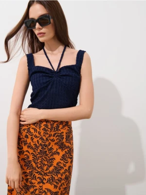 Mohito - Krótki top - granatowy