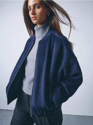 Mohito - Kurtka bomberka z wełną - granatowy