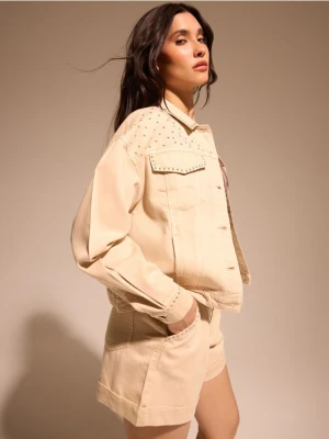 Mohito - Kurtka jeansowa - beżowy