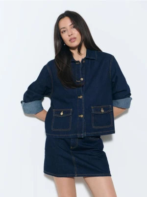 Mohito - Kurtka jeansowa - granatowy