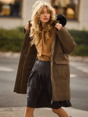 Mohito - Kurtka parka z naturalnym puchem - brązowy