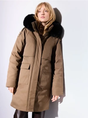 Mohito - Kurtka parka z naturalnym puchem - brązowy